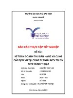 Báo cáo tốt nghiệp kế toán doanh thu bán hàng và cung cấp dịch vụ tại công ty TNHH MTV TM DV PCCC hùng thuật 