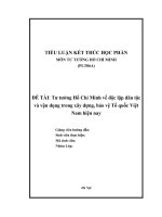 Tiểu luận tư tưởng hồ chí minh về độc lập dân tộc và vận dụng trong xây dựng, bảo vệ tổ quốc việt nam hiện nay 
