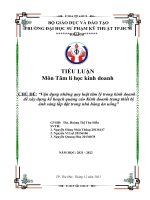 Vận dụng những quy luật tâm lý trong kinh doanh để xây dựng kế hoạch quảng cáo Kinh doanh trang thiết bị ánh sáng lắp đặt trong nhà hàng ăn uống