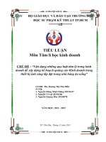 Vận dụng những quy luật tâm lý trong kinh doanh để xây dựng kế hoạch quảng cáo kinh doanh trang thiết bị ánh sáng lắp đặt trong nhà hàng ăn uống 