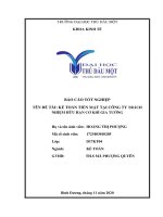 Báo cáo tốt nghiệp kế toán tiền mặt tại công ty TNHH cơ khí gia tường 