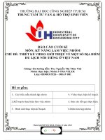 MÔN kỹ NĂNG làm VIỆC NHÓM CHỦ đề THIẾT kế VIDEO GIỚI THIỆU về một số địa điểm DU LỊCH nổi TIẾNG ở VIỆT NAM 