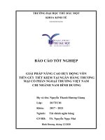 Báo cáo tốt nghiệp giải pháp nâng cao huy động vốn tiền gửi tiết kiệm tại ngân hàng TMCP ngoại thương việt nam – chi nhánh nam bình dương 