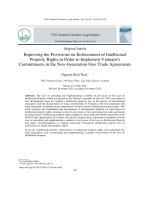 Hoàn thiện các quy định về bảo vệ quyền sở hữu trí tuệ nhằm thực thi cam kết của việt nam trong các hiệp định thương mại tự do thế hệ mới