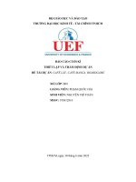 BÁO cáo CUỐI kì THIẾT lập và THẨM ĐỊNH dự án đề tài dự án CAFÉ lật  CAFÉ MANGA, BOARDGAME 