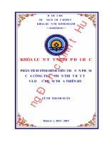 Khóa luận phân tích tình hình tiêu thụ sản phẩm của công ty cổ phần thiết bị y tế và dược phẩm thừa thiên huế 