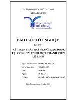 Báo cáo tốt nghiệp kế toán phải trả cho người lao động tại công ty TNHH MTV lê linh 
