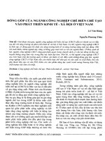 Đóng góp của ngành công nghiệp chế biến chế tạo vào phát triển kinh tế   xã hội ở việt nam 