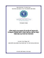 Công nhận giao dịch về quyền sử dụng đất vi phạ về hình thức công chứng chứng thực theo bộ luật dân sự năm 2015 