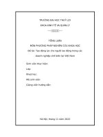 Tiểu LUẬN môn PHƯƠNG PHÁP NGHIÊN cứu KHOA học tạo động lực cho người lao động trong các doanh nghiệp chế biến tại việt nam 