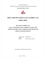 TÌNH TRẠNG THẤT NGHIỆP của SINH VIÊN TRƯỜNG đại học CÔNG NGHIỆP THÀNH PHỐ hồ CHÍ MINH SAU KHI RA TRƯỜNG 