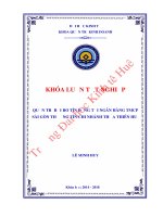 Khóa luận quản trị rủi ro tín dụng tại ngân hàng TMCP sài gòn thương tín chi nhánh thừa thiên huế 