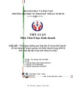 Vận dụng những quy luật tâm lý trong kinh doanh để xây dựng kế hoạch quảng cáo kinh doanh trang thiết bị ánh sáng lắp đặt trong nhà hàng ăn uống 