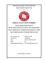 PHÂN TÍCH CÁC NHÂN TỐ ẢNH HƯỞNG ĐẾN Ý ĐỊNH MUA XE ĐIỆN HAI BÁNH CỦA THẾ HỆ Z TRÊN ĐỊA BÀN THÀNH PHỐ HÀ NỘI