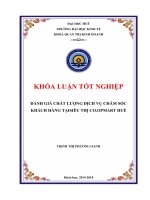 Khóa luận đánh giá chất lượng dịch vụ chăm sóc khách hàng tại siêu thị co opmart huế 