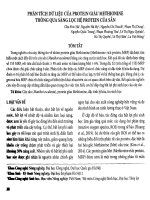 Phân tích dữ liệu của protein giàu methionine thông qua sàng lọc hệ protein của sắn 