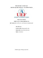 BÁO cáo CUỐI kì THIẾT lập và THẨM ĐỊNH dự án đề tài dự án CAFÉ lật  CAFÉ MANGA, BOARDGAME 