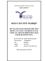 Báo cáo tốt nghiệp kế toán doanh thu bán hàng và cung cấp dịch vụ tại công ty TNHH four seasons vina 