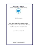 Nhận dạng và ước lượng thiệt hại vô hình của người dân bị thu hồi trong dự án thảo cầm viên củ chi