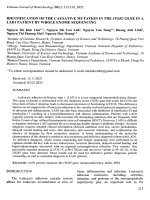 Identification of the causative muatation in the itgb2 gene in a lad1 patient by whole exome sequencing 
