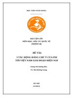 TIỂU LUẬN ĐẦU TƯ QUỐC TẾ 3 TÁC ĐỘNG ĐÁNG CHÚ Ý CỦA FDI TỚI VIỆT NAM GIAI ĐOẠN HIỆN NAY
