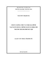Luận văn thạc sĩ chất lượng cho vay hộ gia đình tại ngân hàng chính sách xã hội   chi nhánh thành phố hà nội 