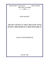 Thu hút vốn đầu tư trực tiếp nước ngoài để phát triển kinh tế xã hội tỉnh nghệ an 