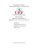 BÁO cáo CUỐI kì THIẾT lập và THẨM ĐỊNH dự án đề tài dự án CAFÉ lật  CAFÉ MANGA, BOARDGAME 