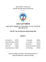 BÀI tập NHÓM học PHẦN NGHIỆP vụ GIAO NHẬN và vận tải HÀNG hóa QUỐC tế chủ đề vận tải hàng hóa bằng đường biển 