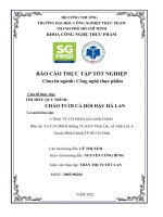 BÁO cáo THỰC tập tốt NGHIỆP chuyên ngành công nghệ thực phẩm chủ đề thực tập tìm HIỂU QUY TRÌNH CHÁO tươi cá hồi đậu hà LA 