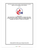 TIỂU LUẬN kết hợp PHÁT TRIỂN KINH tế xã hội với tă   NG CƯỜNG CỦNG cố QUỐC PHÒNG AN NINH TRONG sự NGHIỆP xây DỰNG và bảo vệ tổ QUỐC 