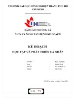 BÁO cáo THƯỜNG kỳ môn kỹ NĂNG xây DỰNG kế HOẠCH kế HOẠCH học tập và PHÁT TRIỂN cá NHÂN 22 