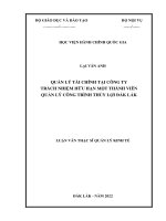 Luận văn thạc sĩ quản lý tài chính tại công ty TNHH một thành viên quản lý công trình thủy lợi đắk lắk 