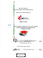 TIỂU LUẬN đề tài PHÂN TÍCH tác ĐỘNG của các yếu tố môi TRƯỜNG KINH DOANH đến DOANH NGHIỆP ACECOOK 