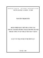 Luận văn thạc sĩ hoàn thiện quy chế trả lương tại trung tâm bảo dưỡng ngoại trường hà nội thuộc công ty kỹ thuật máy bay vaeco 