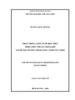 Luận văn thạc sĩ phát triển chăn nuôi heo thịt theo tiêu chuẩn VietGAHP tại huyện dương minh châu, tỉnh tây ninh 