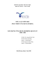 TIỂU LUẬN MÔN HỌC PHÁT TRIỂN ỨNG DỤNG DI ĐỘNG XÂY DỰNG ỨNG DỤNG DI ĐỘNG QUẢN LÝ THU CHI