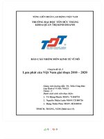 BÁO cáo NHÓM môn KINH tế vĩ mô chuyên đề số 3 lạm phát của việt nam giai đoạn 2010 – 2020 