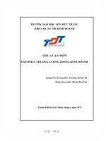 TIỂU LUẬN môn đàm PHÁN THƯƠNG LƯỢNG TRONG KINH DOANH vai trò và tầm quan trọng của thuyết phục trong đàm phán 