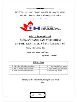 MÔN kỹ NĂNG làm VIỆC NHÓM CHỦ đề GIỚI THIỆU về DI TÍCH LỊCH sử 
