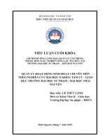 Tổ chức sinh hoạt sinh chuyên môn theo hướng nghiên cứu bài học ở khoa Tâm lý – Giáo dục trường Đại học Sư phạm – Đại học Thái Nguyên.