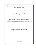 Hiệu quả hoạt động kinh doanh của các ngân hàng thương mại cổ phần việt nam 