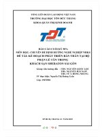 ĐỀ tài kế HOẠCH PHÁT TRIỂN bản THÂN tại bộ PHẬN lễ tân TRONG KHÁCH sạn SHERATON sài gòn 