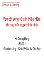 Vẹo cột sống vô căn thiếu niên: khi nào cần nẹp chỉnh hình