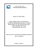 HOÀN THIỆN CÔNG TÁC XẾP HẠNG TÍN DỤNG NỘI BỘ KHÁCH HÀNG CÁ NHÂN TRONG CHO VAY TẠI NGÂN HÀNG TMCP CÔNG THƯƠNG VIỆT NAM CHI NHÁNH QUẢNG NAM