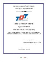 MÔN học MARKETING DỊCH vụ CASE STUDY QUẢN lý KHIẾU nại của KHÁCH HÀNG TRƯỜNG hợp KHÁCH sạn IMPERIAL ORCHID ở THÁI LAN 