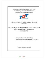 MÔN kỹ THUẬT NGHIỆP vụ NGOẠI THƯƠNG đề tài PHÂN TÍCH QUY TRÌNH XUẤT KHẨU gạo lài THƠM từ VIỆT NAM SANG HONG KONG 