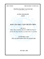 THỰC TIỄN áp DỤNG căn cứ LY hôn tại tòa án (CHUYÊN đề THUỘC bộ môn LUẬT hôn NHÂN và GIA ĐÌNH) cơ sở THỰC tập tòa án NHÂN dân cấp CAO tại hà nội 