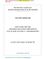 CHẤT LƯỢNG THỂ CHẾ, CHÌA KHÓA CHO SỰ PHÁT TRIỂN KINH TẾ CỦA CÁC QUỐC GIA CHÂU Á – THÁI BÌNH DƯƠNG