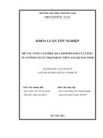 Khóa luận nâng cao hiệu quả kinh doanh của công ty cổ phần xuất nhập khẩu thủy sản quảng ninh 